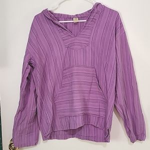 Soul Flower Striped Poncho